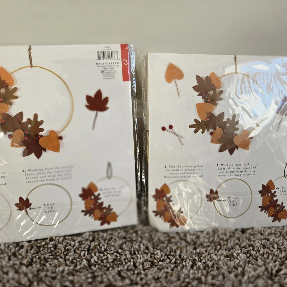 Target Autumn Leaf and Heart Wall Decor Set - Brown and Orange